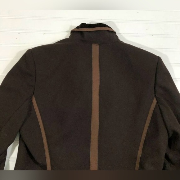 Lea Rome Brown Blazer Jacket Womens Size Large 12 42 Made in France Equestrian - Picture 11 of 11